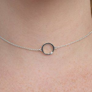 Cyclical Choker with Lab Grown Diamond - Sterling Silver